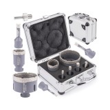 Set 6 piese freze diamantate si adaptor, M14/HEX, Powermat