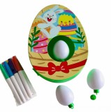 Set interactiv educational de artizanat EggDecor in forma de ou pentru Paste +3 ani, 4-6 ani, Unisex, Oem