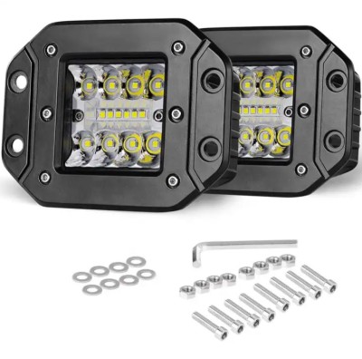 Set 2 Proiectoare auto LED 48W, 14LED 3 randuri 12 24V, aluminiu foto