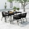 Gossi set de servit masa pentru gradina, 5 piese, negru