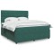 vidaXL Pat box spring cu saltea, verde &icirc;nchis, 180x200 cm, catifea 3292415
