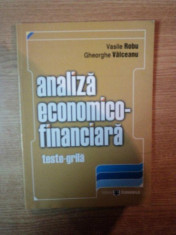 ANALIZA ECONOMICO - FINANCIARA , TESTE GRILA de VASILE ROBU , GHEORGHE VALCEANU , 2006 foto