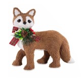 Figurina Vulpita Craciun fibre naturale multicolore 27x11.5x25 cm