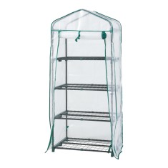 Sera gradina Chaam 158x69x49cm alb cu 4 rafturi [en.casa] HausGarden Leisure