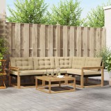 vidaXL Set de canapele de exterior 5 pcs Alb și Bej 79 x 79 x 37 cm 3388655