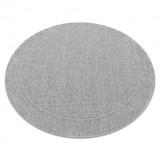 Covor TIMO 5979 cerc sisal exterior cadru gri deschis, cerc 200 cm