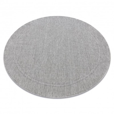 Covor TIMO 5979 cerc sisal exterior cadru gri deschis, cerc 150 cm foto