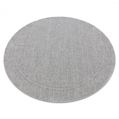 Covor TIMO 5979 cerc sisal exterior cadru gri deschis, cerc 150 cm