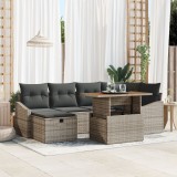 Gossi set canapea gradina 7 piese cu perne gri poliratan