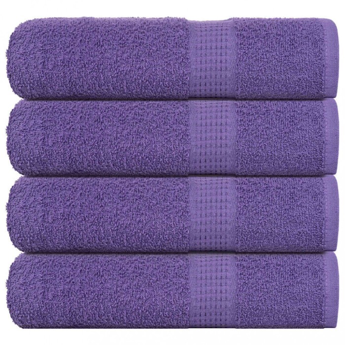 vidaXL Prosoape de m&acirc;nă 4 buc Violet 50x100 cm 360 g/m&sup2; 100% bumbac 136879