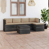 Set mobilier gradina paleti cu perne, 6 piese, lemn masiv pin GartenMobel Dekor, vidaXL