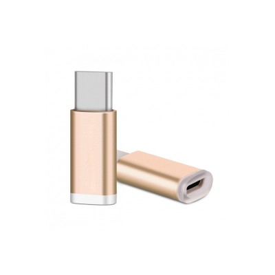 Adaptor Conversie MicroUSB la USB Type-C OEM, Auriu foto