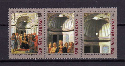 San Marino 1992 - Piero Della Francesca, arta, serie neuzata foto