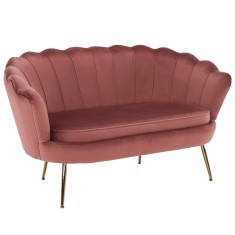 Canapea catifea roz Noblin 132x77x76 cm