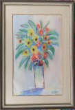 Cumpara ieftin Pahar cu flori &ndash; pastel, pictură semnată GUNT, Impresionism