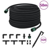 VidaXL Furtun poros de grădină, negru, 0,6&quot;, 50 m, cauciuc 155872