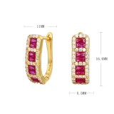 Cumpara ieftin Cercei Huggie , zRuby Glamour, din argint 925 placati cu aur