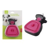 Cleste pentru excremente caini Nunbell &ndash; cleste din plastic pliabil, cu carabina, portabil, Roz