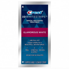 Set 10x Plicuri, Benzi Albirea Dintilor, Crest 3D Whitestrips, Glamorous White, 10% Concentratie