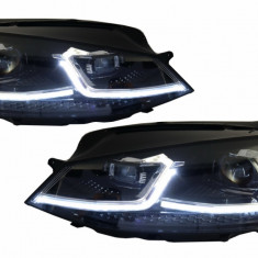 Faruri LED RHD compatibil cu VW Golf 7 VII (2012-2017) Facelift G7.5 R Line Look cu Semnal Dinamic HLVWG7FSRHD