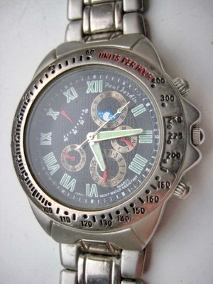 4541-Ceas Pierre Jardin quartz functional cu registre fictive retro Cronograf. foto