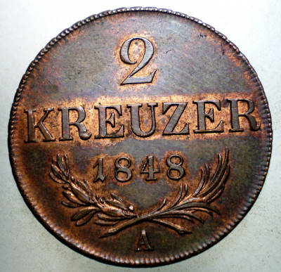 F.606 AUSTRIA 2 KREUZER 1848 A XF foto