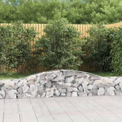 vidaXL Coșuri gabion arcuite 5 buc, 400x30x40/60 cm, fier galvanizat 3146830 foto