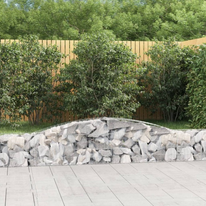 vidaXL Coșuri gabion arcuite 5 buc, 400x30x40/60 cm, fier galvanizat 3146830