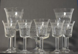 Pahare Baccarat din cristal incizat - Franta cca.1870 / Lichior - Vin - Cupa