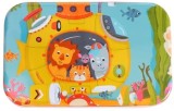 Cumpara ieftin Puzzle din lemn multicolor 22.5 x 13.5 cm, 60 piese, model submarin cu animale, joc educativ pentru copii, dezvoltarea atentiei si coordonarii