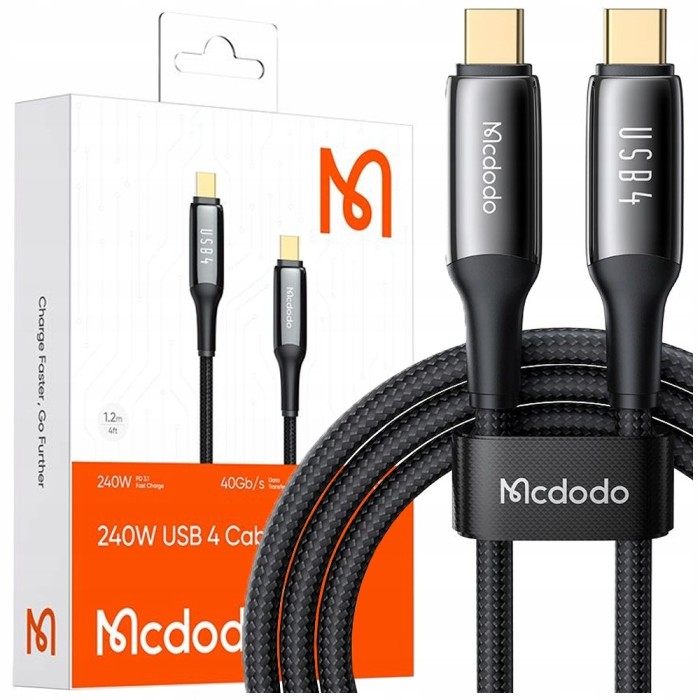 Mcdodo Cablu Usb-C &Icirc;ncărcare Rapidă Thunderbolt 4 40Gbps 240W Usb Tip C 1M