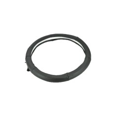 Husa volan din piele cu gaurele, marimea M 37-38 cm - culoare negru cusatura Albastra