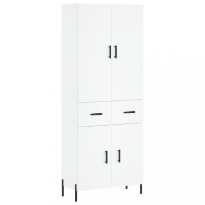 Dulap inalt, alb, 69,5x34x180 cm, lemn compozit foto