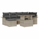 Cumpara ieftin Set de canapele pentru grădină 7 pcs Gri deschis Rattan poli