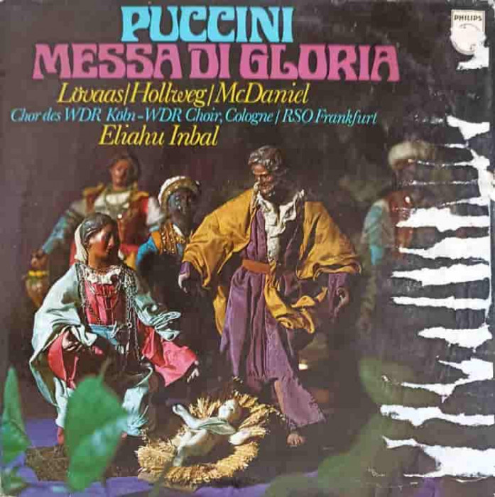 Disc vinil, LP. MESSA DI GLORIA-Puccini, Lovaas, Hollweg, McDaniel, Chor des WDR Koln, RSO Frankfurt, Eliahu Inb