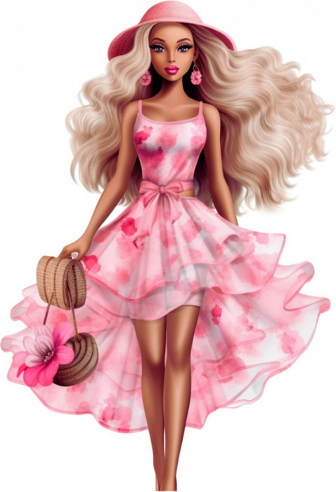 Sticker decorativ, Barbie, Roz, 87 cm, 8402ST-19