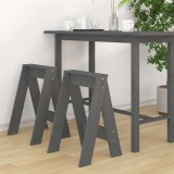 Cumpara ieftin Scaune, 2 buc., gri, 40x40x60 cm, lemn masiv de pin