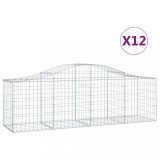 Cumpara ieftin Cosuri gabion arcuite 12 buc, 200x50x60/80 cm, fier galvanizat