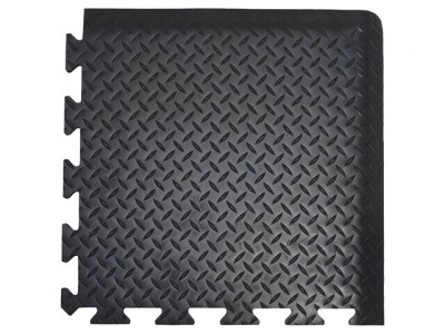 Covor Anti-Oboseală Negru 0.5m x 0.5m Spumă PVC foto