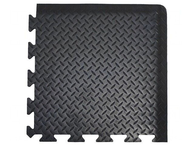 Covor Anti-Oboseală Negru 0.5m x 0.5m Spumă PVC