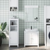 Set mobilier baie, 3 piese, &bdquo;BERG&rdquo;, alb, lemn masiv de pin