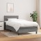 vidaXL Pat box spring cu saltea, gri &icirc;nchis, 80x200 cm, textil