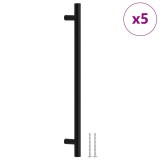 Cumpara ieftin Manere de dulap, 5 buc., negru, 224 mm, otel inoxidabil