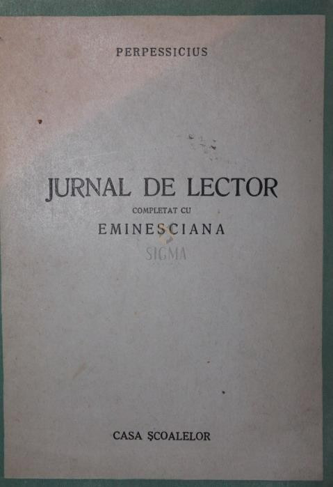 JURNAL DE LECTOR COMPLETAT CU EMINESCIANA