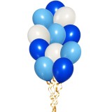 Set 12 baloane, petrecere aniversara, Albastru/Alb/Albastru deschis, 30cm, Ropet