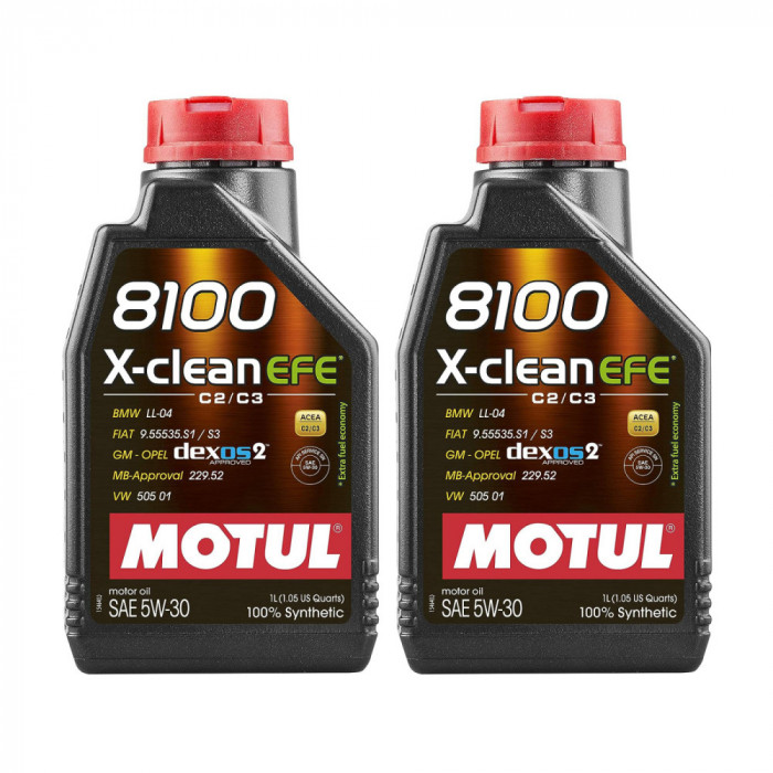 Pachet 2 litri Ulei sintetic Motul 8100 X-Clean EFE 5W30