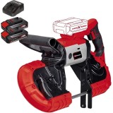 Einhell TE-MB 18/127 Li PXC + Twinpack CB + 4514095 - Fierastrau cu banda 13x1141 mm + Set 2 acumulatori si incarcator Li-Ion 18 V 2.5 Ah