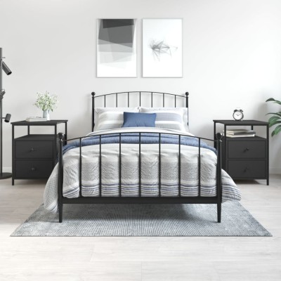 vidaXL Noptiere, 2 buc., negru, 44x45x60 cm, lemn compozit 826004 foto