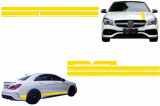 Set Stickere Capota Plafon Portbagaj si Laterale Galben Mat Mercedes CLA W117 C117 X117 (13-16) W176 (12-18) A45 Design Performance AutoTuning