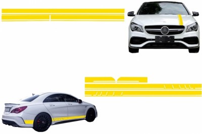 Set Stickere Capota Plafon Portbagaj si Laterale Galben Mat Mercedes CLA W117 C117 X117 (13-16) W176 (12-18) A45 Design Performance AutoTuning foto